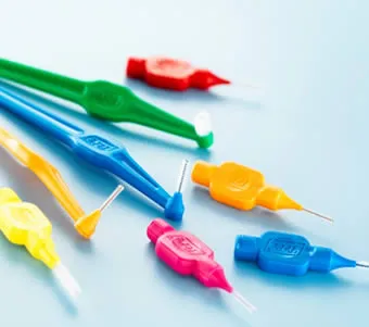 Interdental brushes in a range of sizes